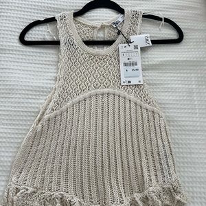 Zara Cream Knit Tank Top